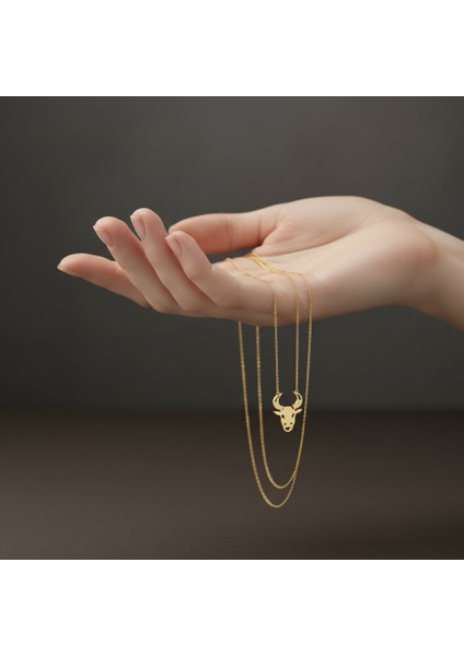 8 Ayar Altın Kolye Ucu Boğa GM8221 0.5 gr fiyatları