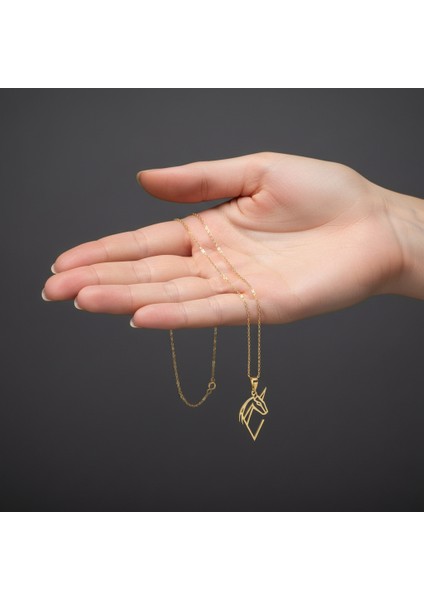 14 Ayar Altın Kolye Ucu Tek Boynuzlu At GM8397 0.5 gr fiyatları