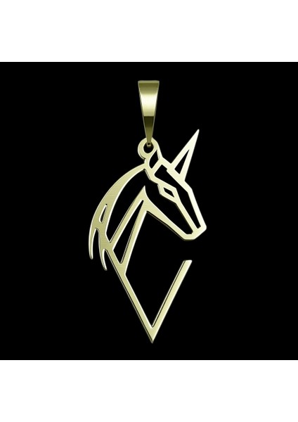 14 Ayar Altın Kolye Ucu Tek Boynuzlu At GM8397 0.5 gr modelleri