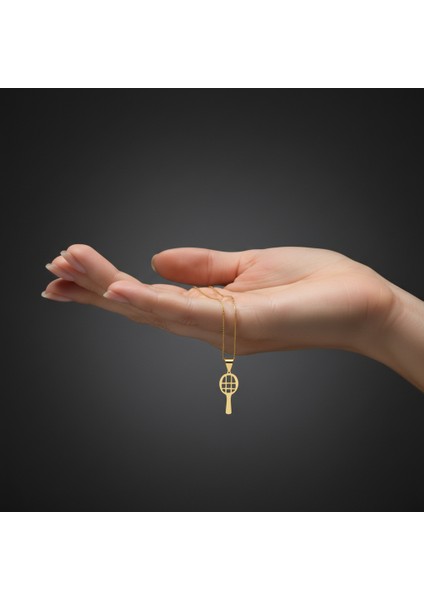 14 Ayar Altın Kolye Ucu Badminton Raketi GM9079 0.5 gr fiyatları