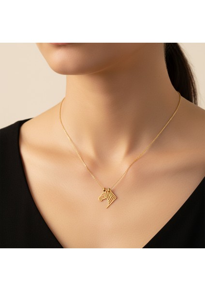 14 Ayar Altın Kolye Ucu Zebra GM8597 1 gr