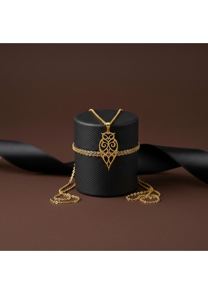 8 Ayar Altın Kolye Ucu Baykuş GM7688 1 gr modelleri