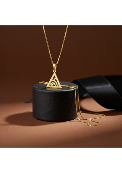 14 Ayar Altın Kolye Ucu Piramit GM7865 1 gr modelleri