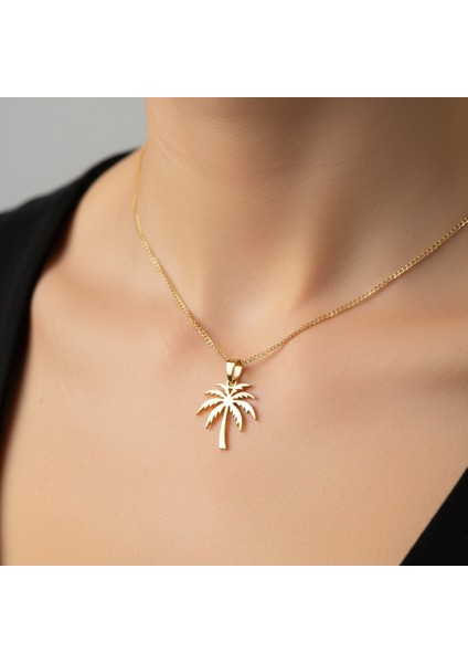 8 Ayar Altın Kolye Ucu Palmiye Ağacı GM6480 1 gr