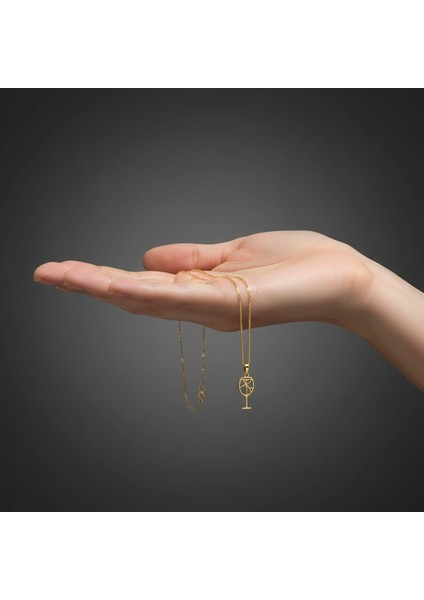 8 Ayar Altın Kolye Ucu Şarap Kadehi GM8919 1 gr fiyatları