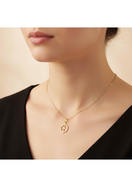 14 Ayar Altın Kolye Ucu Dümen GM8746 1 gr