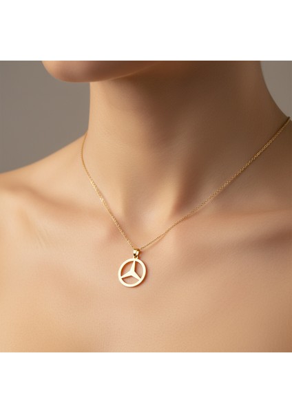 8 Ayar Altın Kolye Ucu Benz GM9143 1 gr