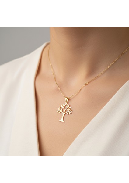 14 Ayar Altın Kolye Ucu Ağaç GM8296 1 gr
