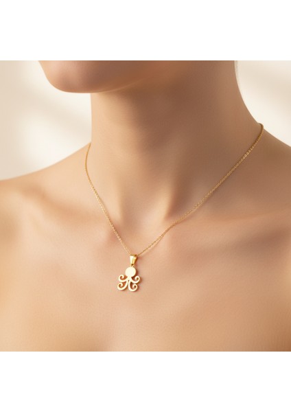 8 Ayar Altın Kolye Ucu Ahtapot GM8730 1 gr