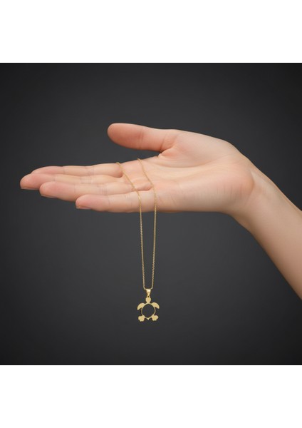 14 Ayar Altın Kolye Ucu Kaplumbağa GM8382 0.5 gr fiyatları