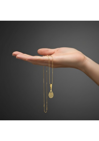 14 Ayar Altın Kolye Ucu Badminton Raketi GM9078 1 gr fiyatları