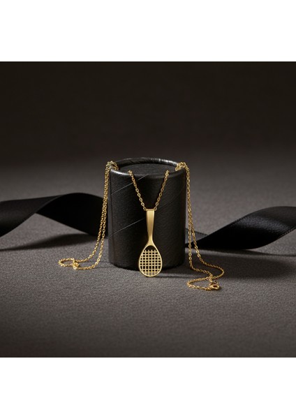 14 Ayar Altın Kolye Ucu Badminton Raketi GM9078 1 gr modelleri