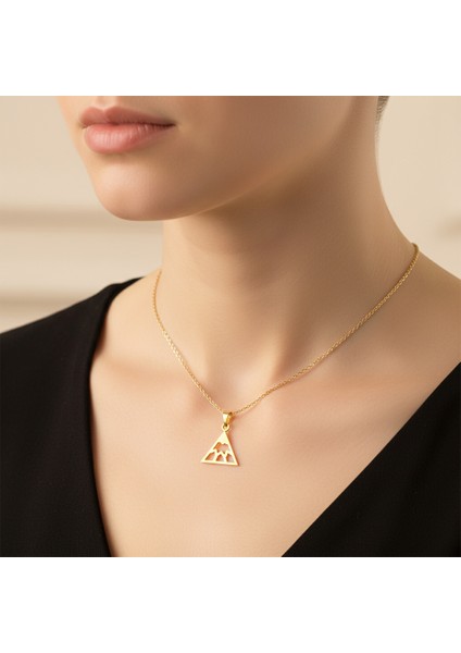 14 Ayar Altın Kolye Ucu Dağ GM7574 0.5 gr