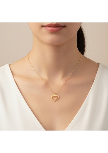 14 Ayar Altın Kolye Ucu Çaydanlık GM9104 1 gr