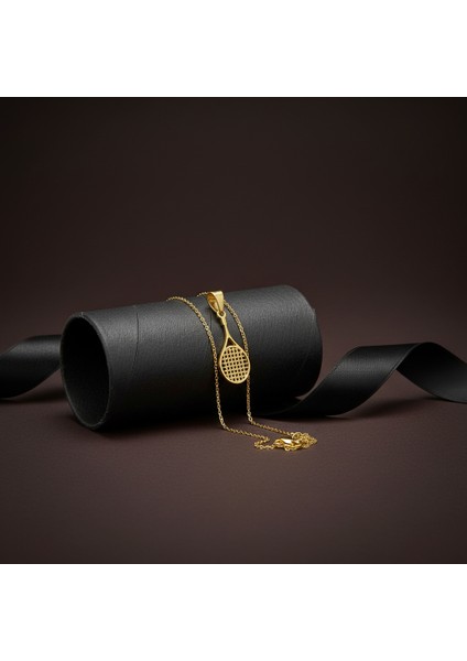 14 Ayar Altın Kolye Ucu Badminton Raketi GM9080 1 gr modelleri