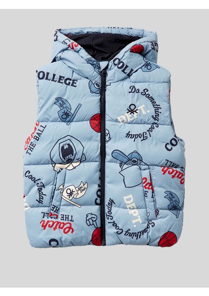 Erkek Çocuk Baskılı Yelek 1-6 Yaş Mavi