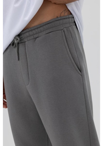 Basic Paça Lastikli Eşofman Alt Füme modelleri