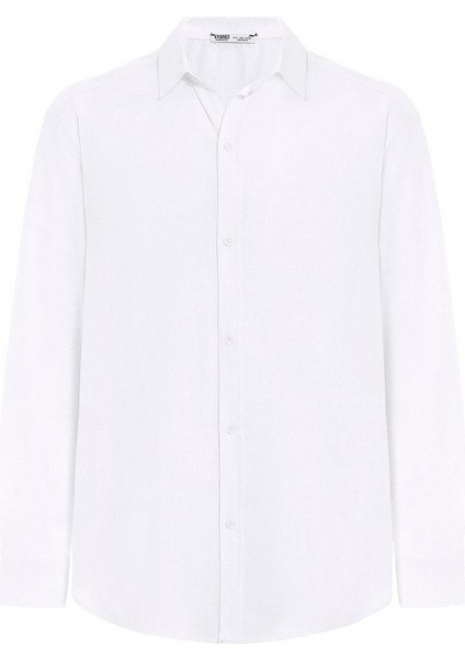 Basic Oversize Pamuk Keten Gömlek Beyaz fiyatları