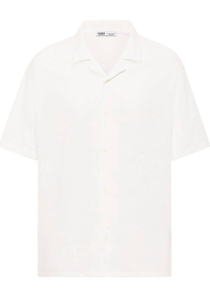 Oversize Nakış Detaylı Kısa Kol Gömlek Ekru fiyatları