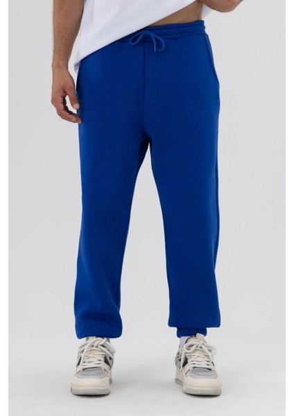 Basic Paça Lastikli Eşofman Alt Saks