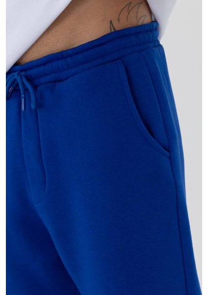 Basic Paça Lastikli Eşofman Alt Saks modelleri