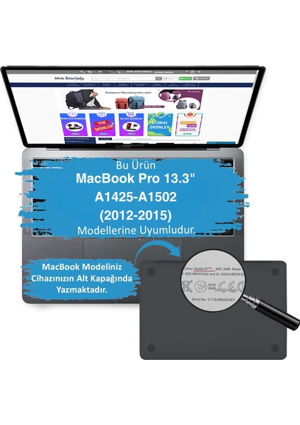 Macbook Pro Kılıf 13 inç Mermer06NL (Eski HDMI'lı Model 2012-2015) A1425 A1502 ile Uyumlu fiyatları