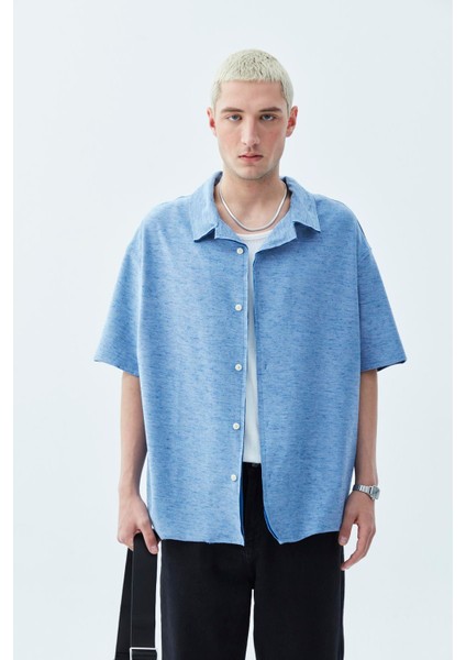 Oversize Keten Gömlek Indigo fiyatları