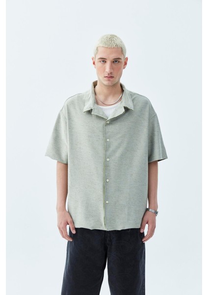 Oversize Keten Gömlek Haki fiyatları