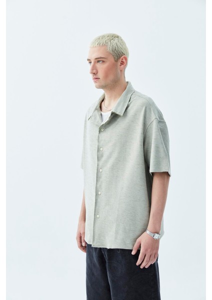 Oversize Keten Gömlek Haki indirimleri