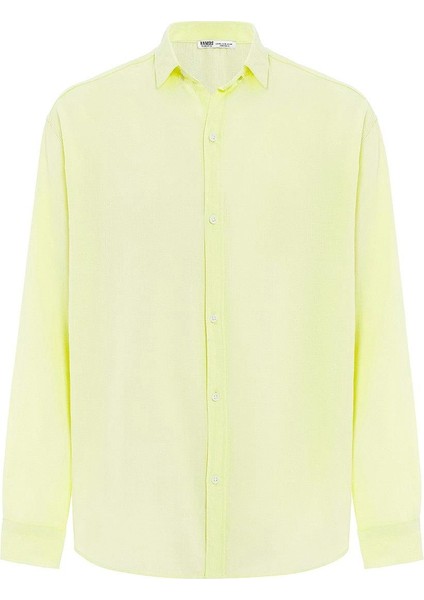 Basic Oversize Pamuk Keten Gömlek Sarı fiyatları