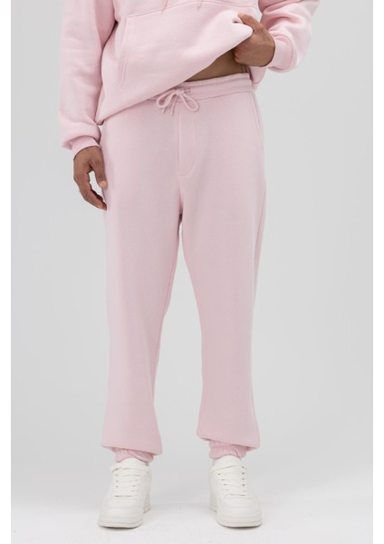 Basic Paça Lastikli Eşofman Alt Pembe