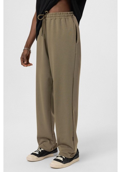 Basic Bel Lastikli Eşofman Alt Haki modelleri