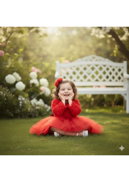 Kız Bebek Gül Desenli Fiyonk Lu Şık Özel Gün Abiye Elbise 0-5 Yaş fiyatları