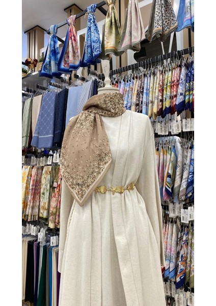 Zarafet Desenli Eşarp Krem