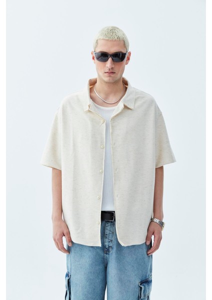 Oversize Keten Gömlek Naturel fiyatları