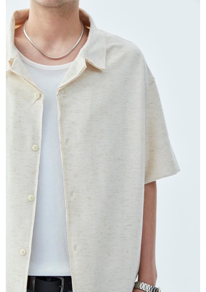 Oversize Keten Gömlek Naturel fırsatları