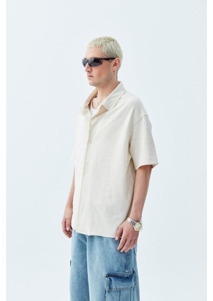 Oversize Keten Gömlek Naturel indirimleri