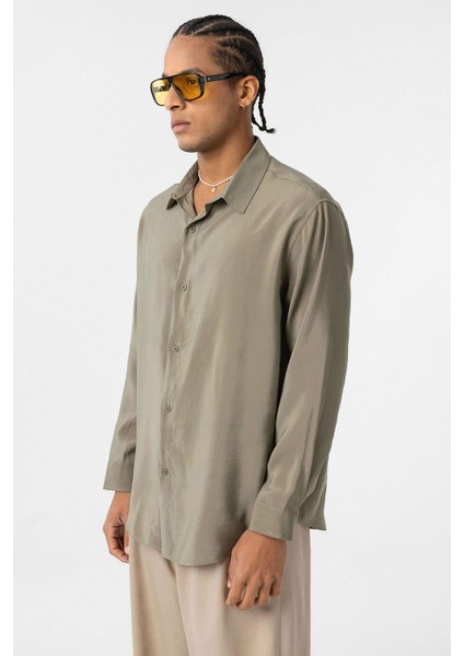 Oversize Modal Kumaş Gömlek Haki fırsatları