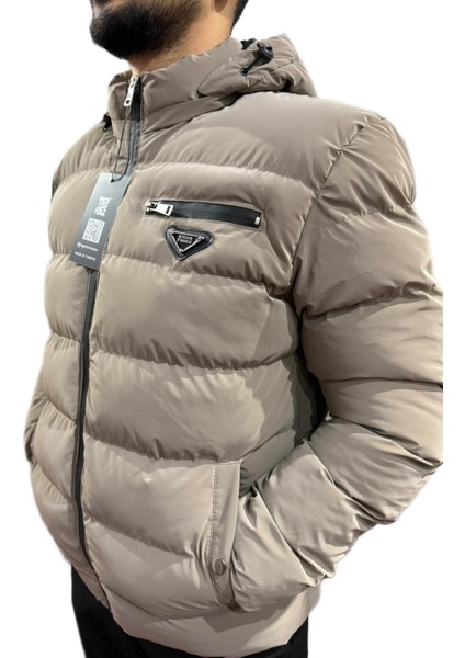 Nova Kumaş Kışlık Mont Polarlı Kapüşonlu Yeşil