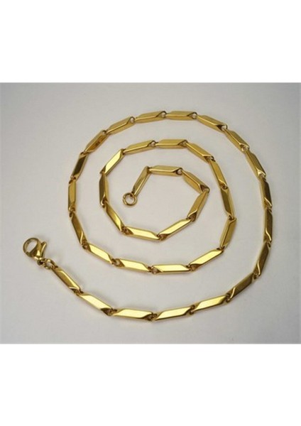 Erkek Gold 3mm Ince Zincir Çelik Kolye fiyatları
