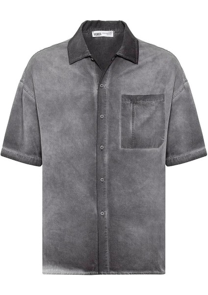 Yıkamalı Kısa Kollu Oversize Gömlek Siyah fiyatları