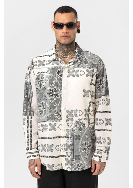 Etnik Desenli Oversize Gömlek Siyah fiyatları