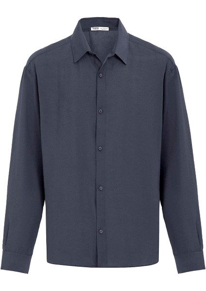 Basıc Oversize Uzun Kollu Modal Karışımlı Gömlek Antrasit fiyatları