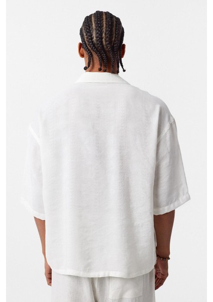 Oversize Kısa Kol Modal Kumaş Gömlek Ekru indirimleri