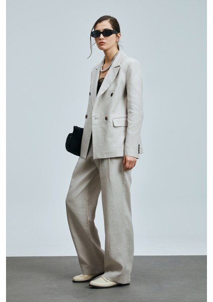 Hestıa Kadın Keten Pantolon Haki modelleri