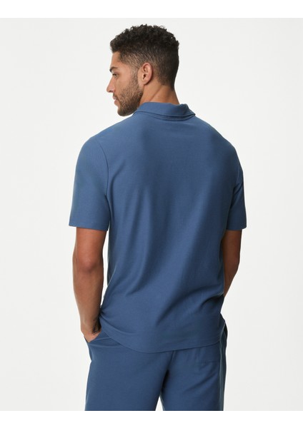 Supima® Cotton Polo Yaka Pijama Üstü