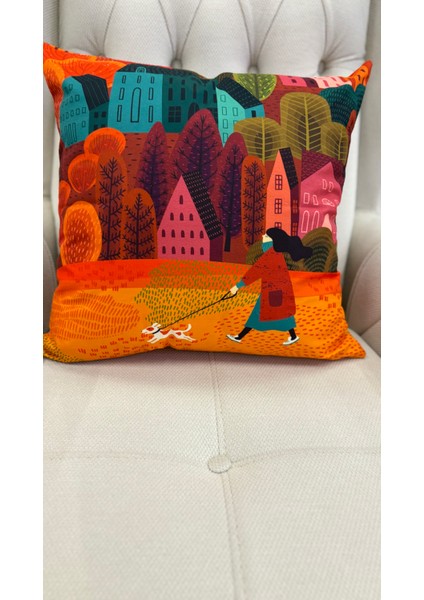 Ahenk / Çift Tarafı Baskılı Evelyn Süet Kırlent Kılıfı 43 x 43 fırsatları