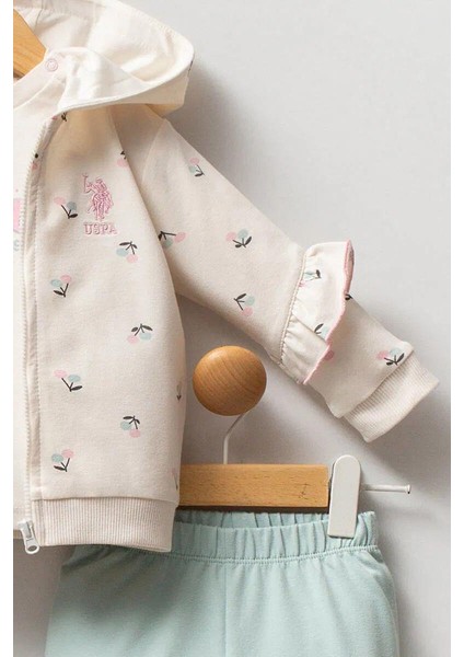 U.s Polo Kız Bebek 3'lü Takım 6-36 Ay Ekru fırsatları