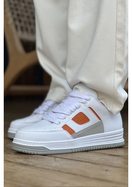 Avax Premium Kalite Erkek Sneaker Beyaz Turuncu