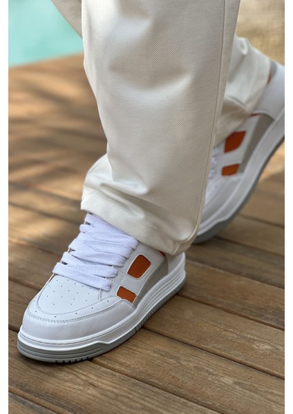 Avax Premium Kalite Erkek Sneaker Beyaz Turuncu fiyatları